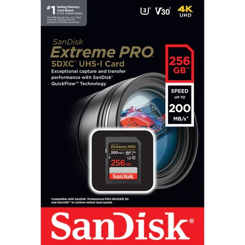 SanDisk 256GB Extreme PRO UHS-I SDXC Memory Card